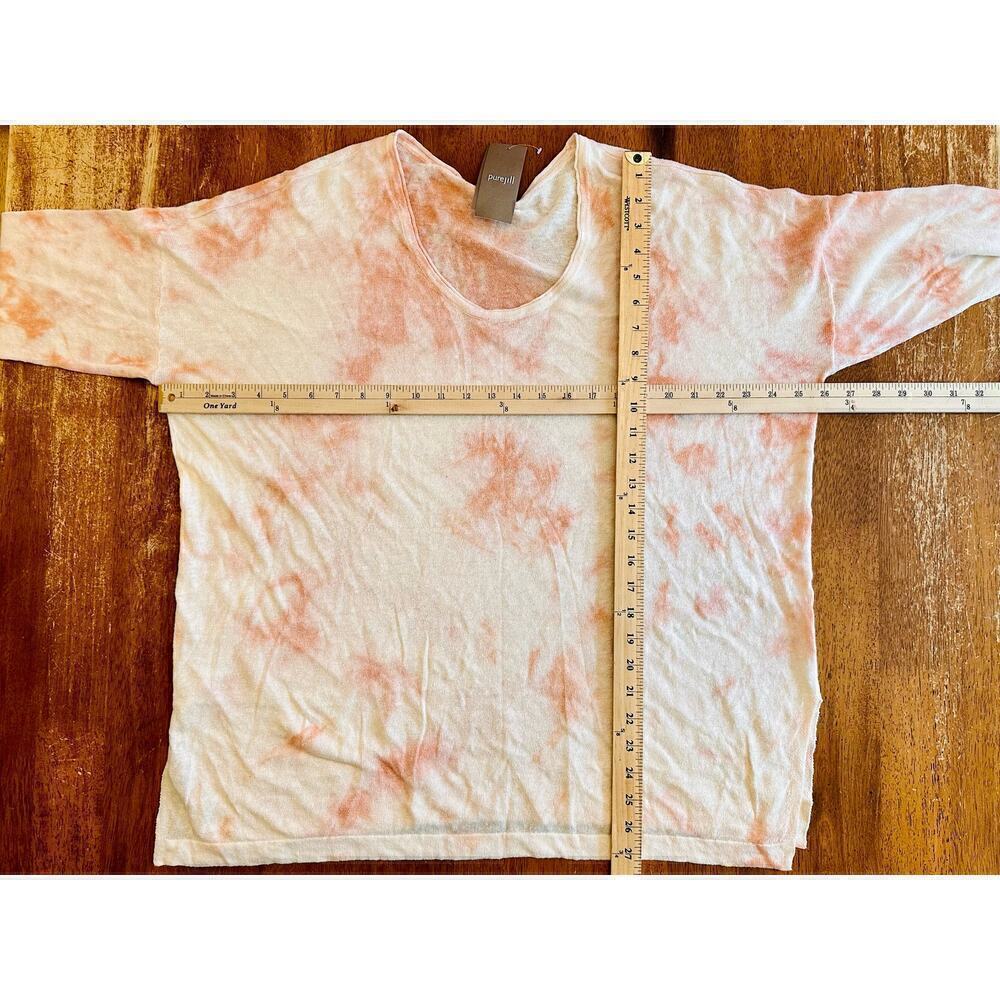 NWT J. Jill Pure Jill Lightweight Semi-Transparent Pink Tie Dye Sweater Size PXL - Picture 4 of 8